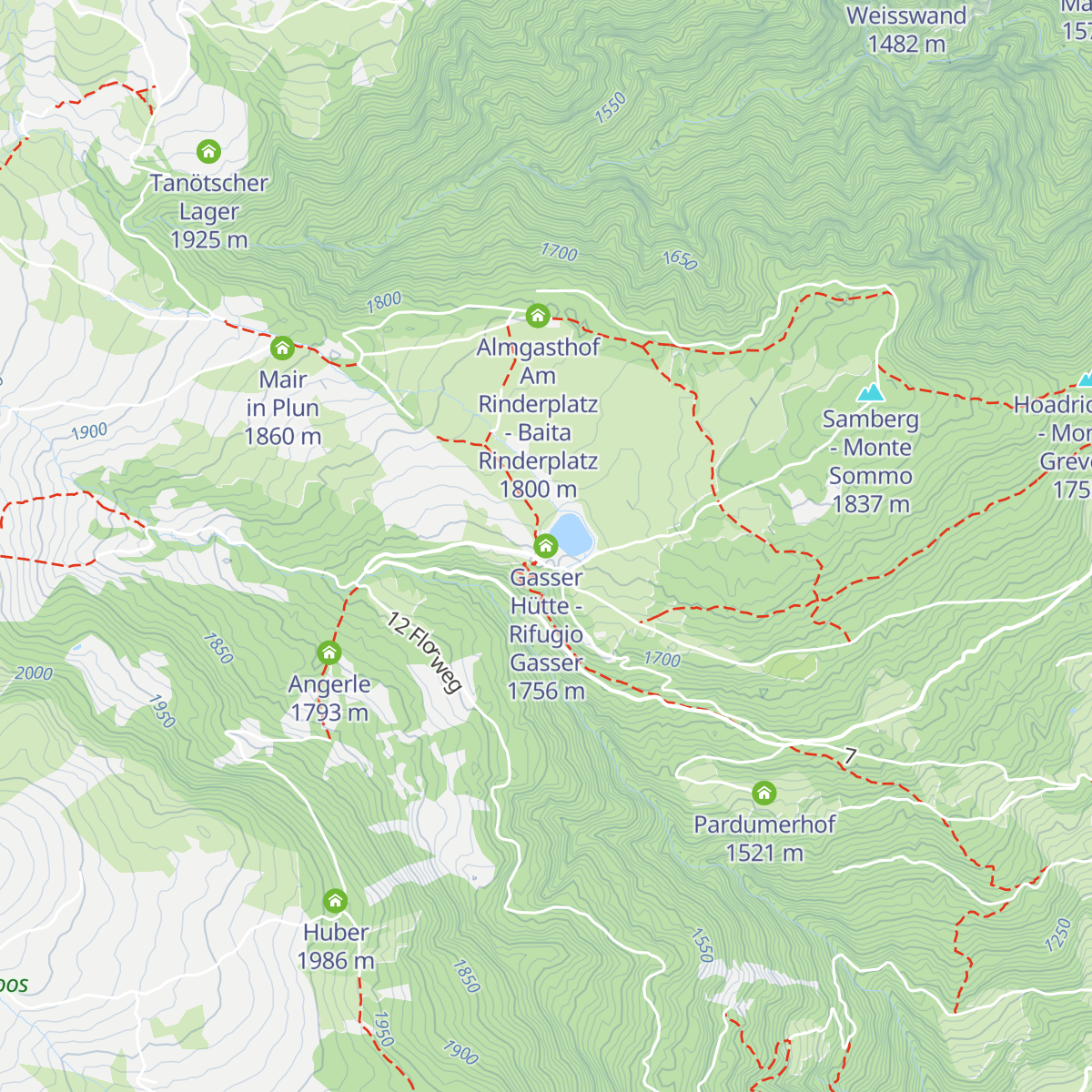 Gasser Hütte - Rifugio Gasser map