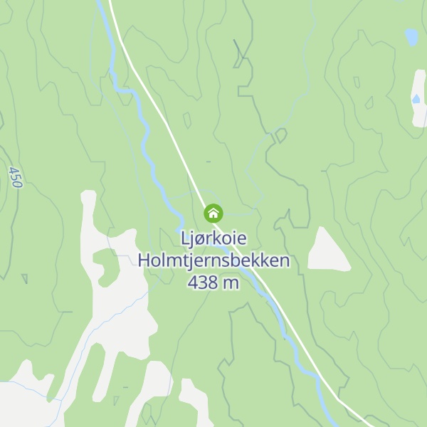 Map of Ljørkoie Holmtjernsbekken