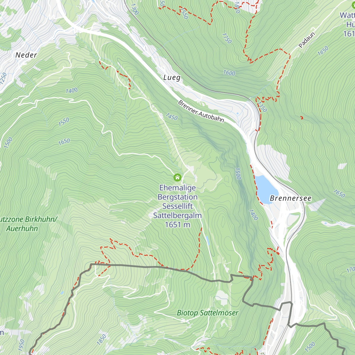 Ehemalige Bergstation Sessellift Sattelbergalm map