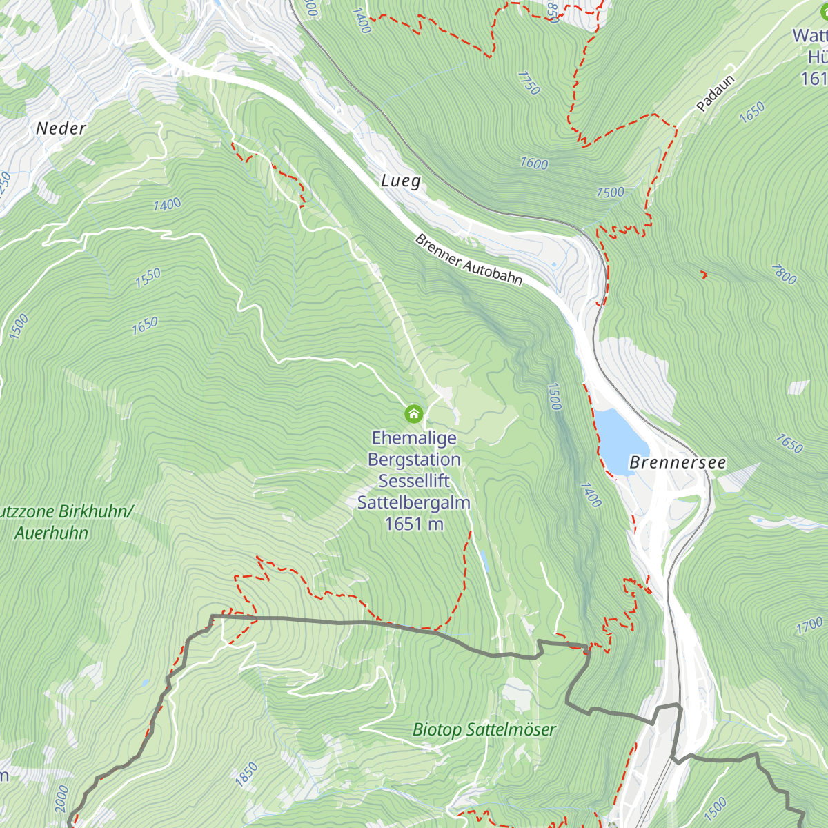 Ehemalige Bergstation Sessellift Sattelbergalm map