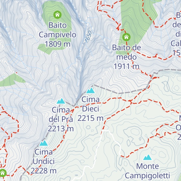 Map of Cima Dieci