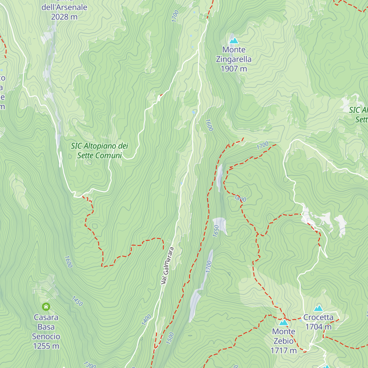 Malga Galmararetta map