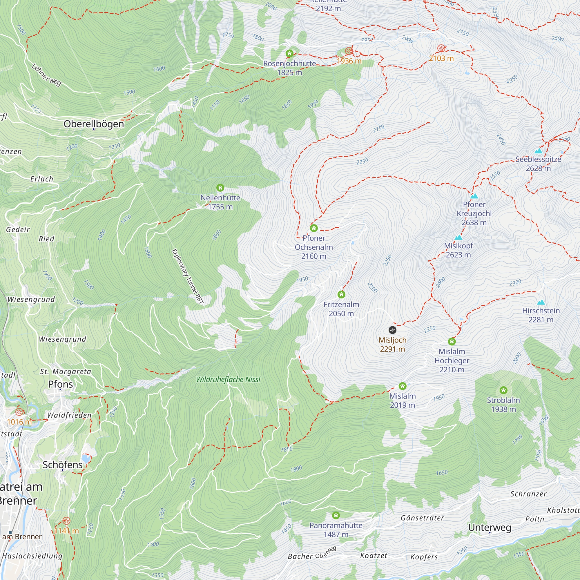 Unterleger Fritzenalm map