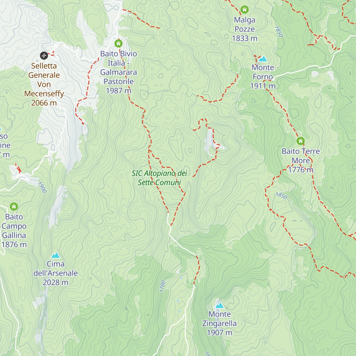 Bivacco Tre Fontane map