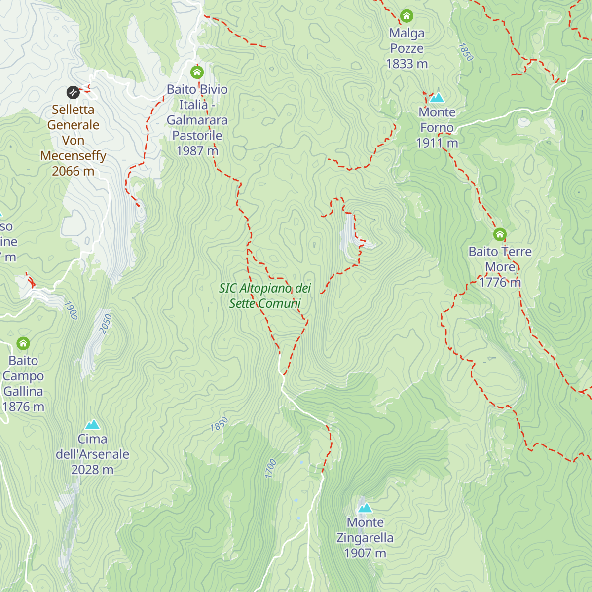 Bivacco Tre Fontane map