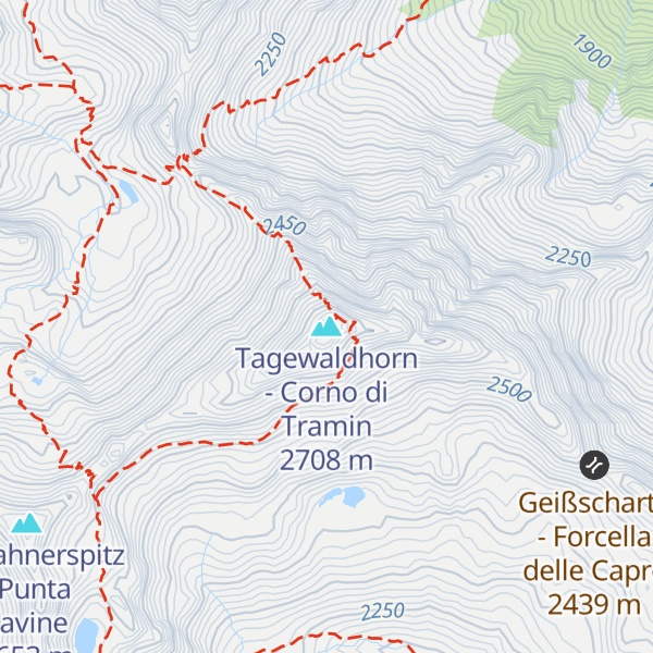 Map of Tagewaldhorn - Corno di Tramin