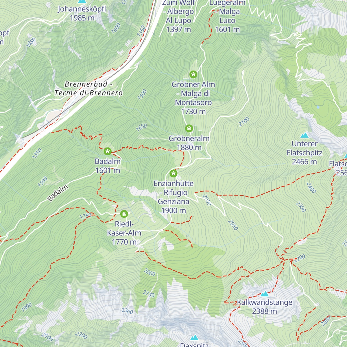 Enzianhütte - Rifugio Genziana map