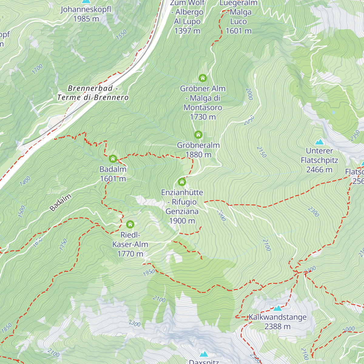 Enzianhütte - Rifugio Genziana map