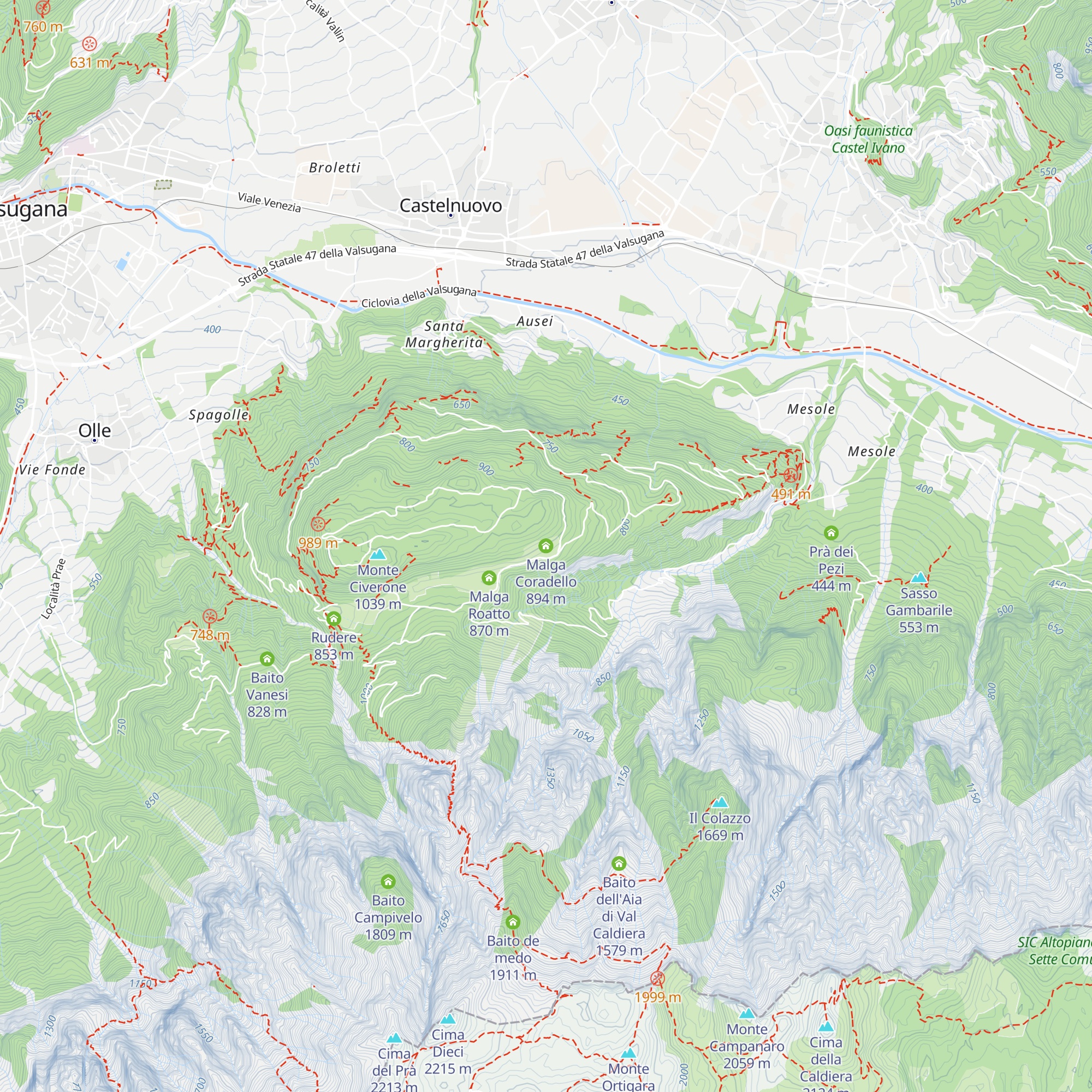 Malga Coradello map