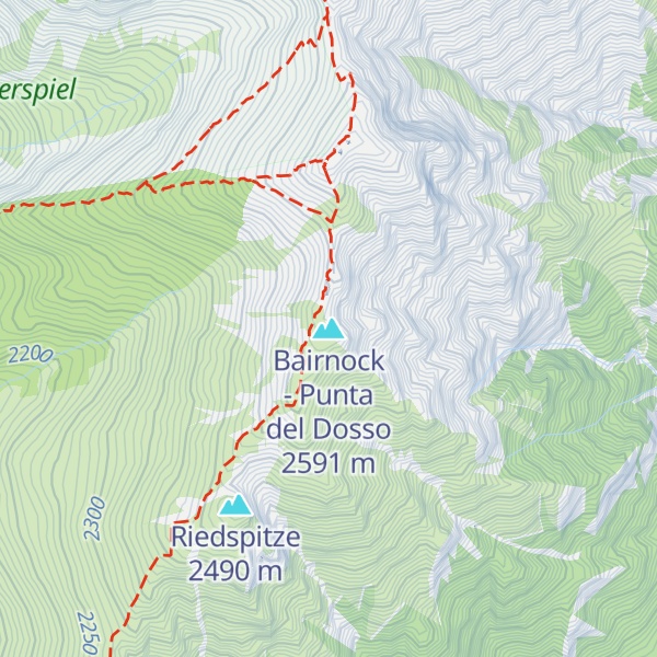 Map of Bairnock - Punta del Dosso