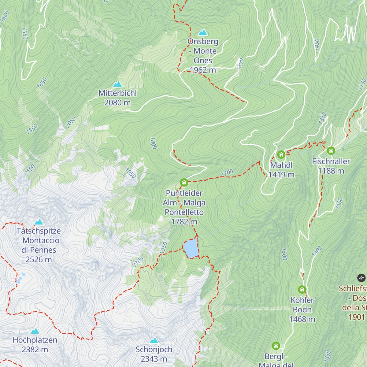 See-Alm - Malga di Pontelletto map
