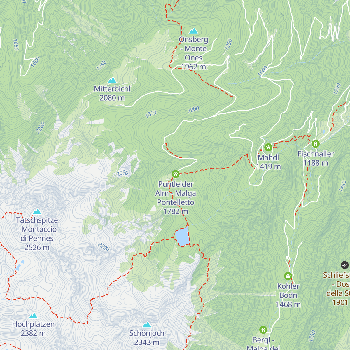 See-Alm - Malga di Pontelletto map