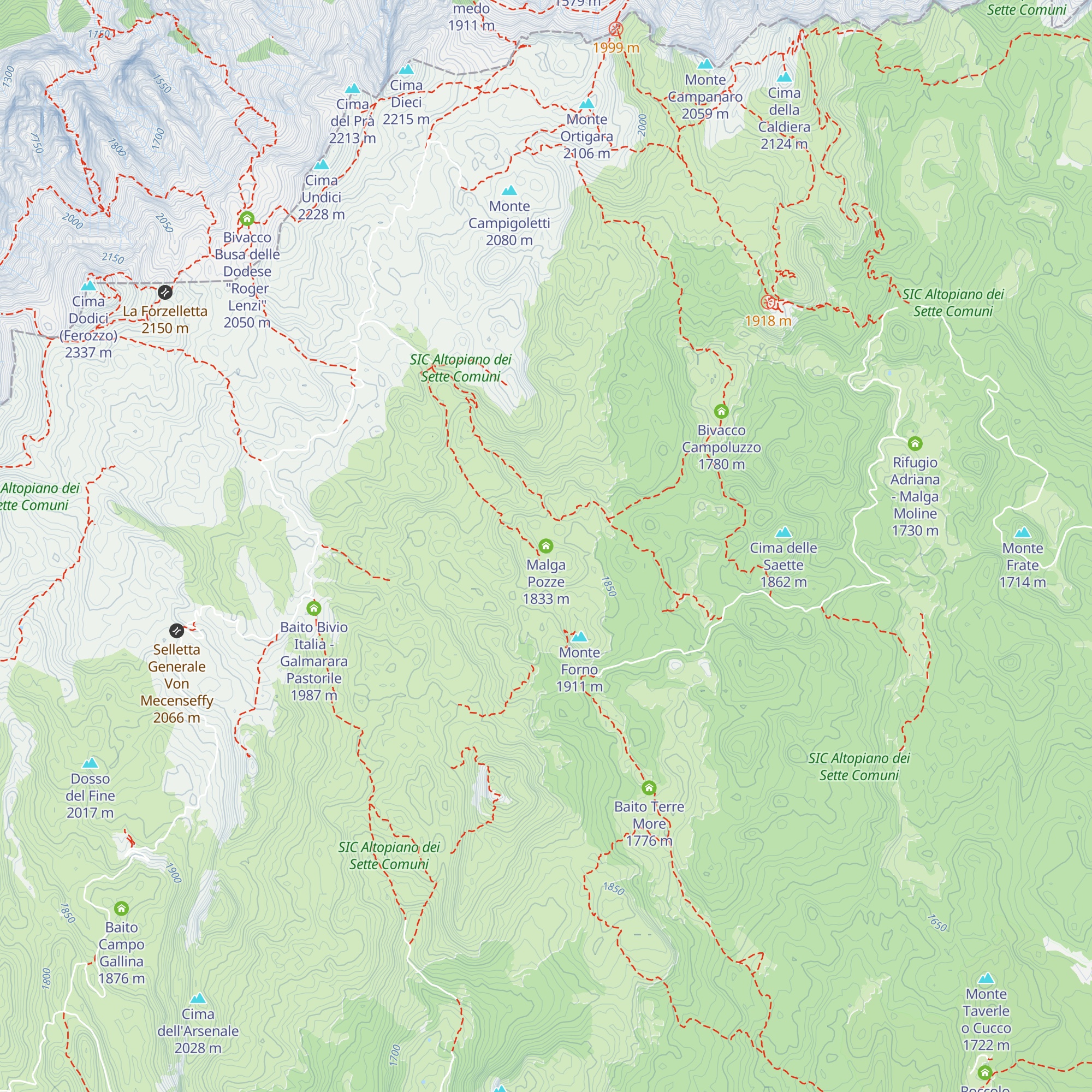 Malga Pozze map