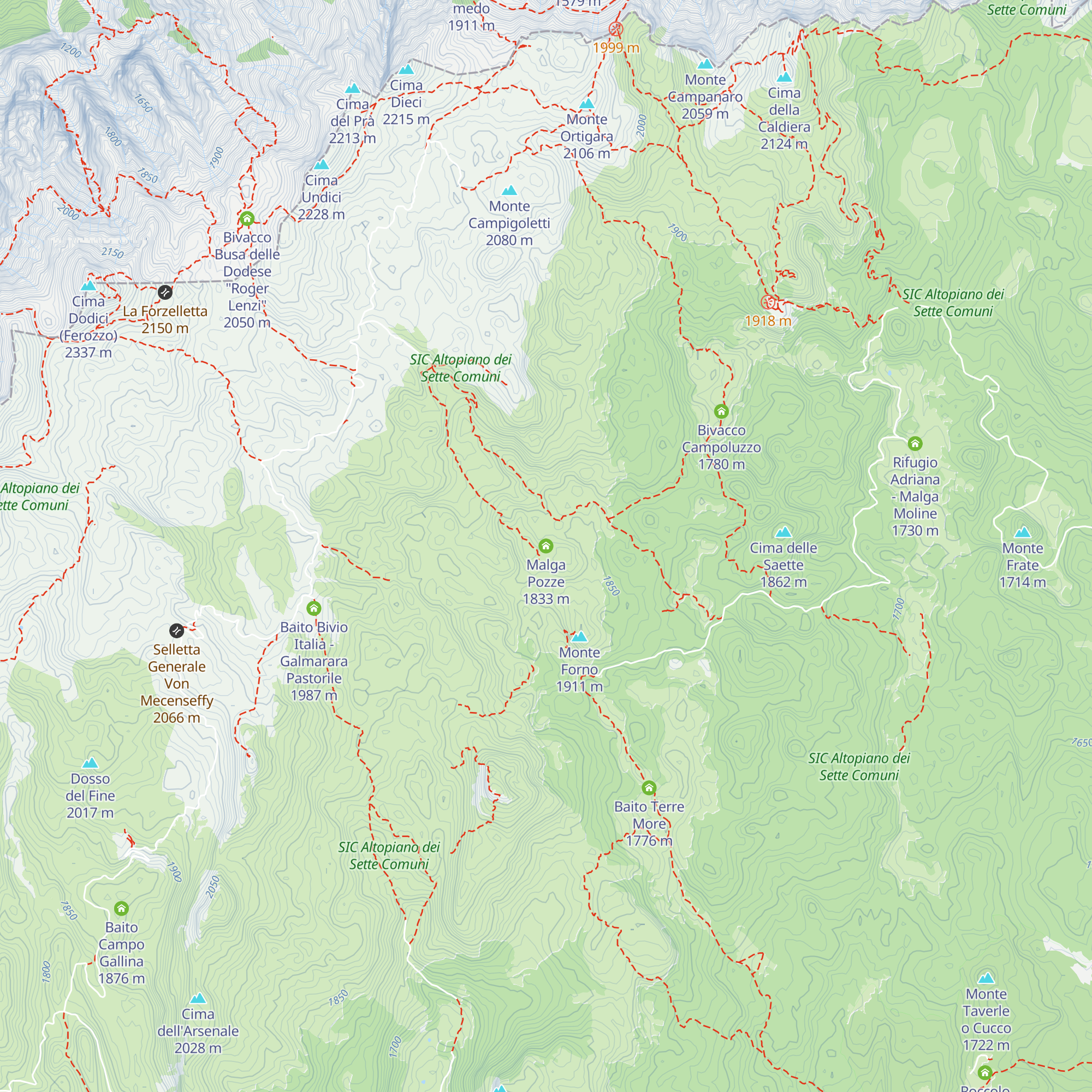 Malga Pozze map