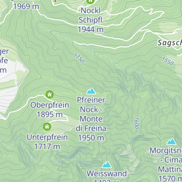 Map of Pfreiner Nock - Monte di Freina