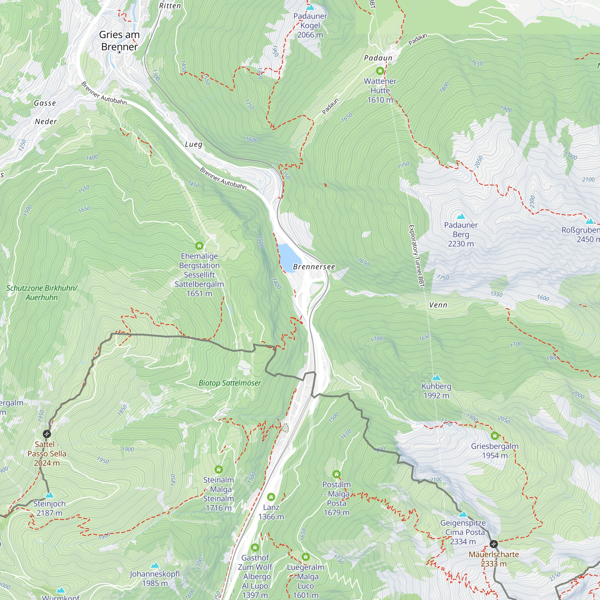 Raststation Brennersee map