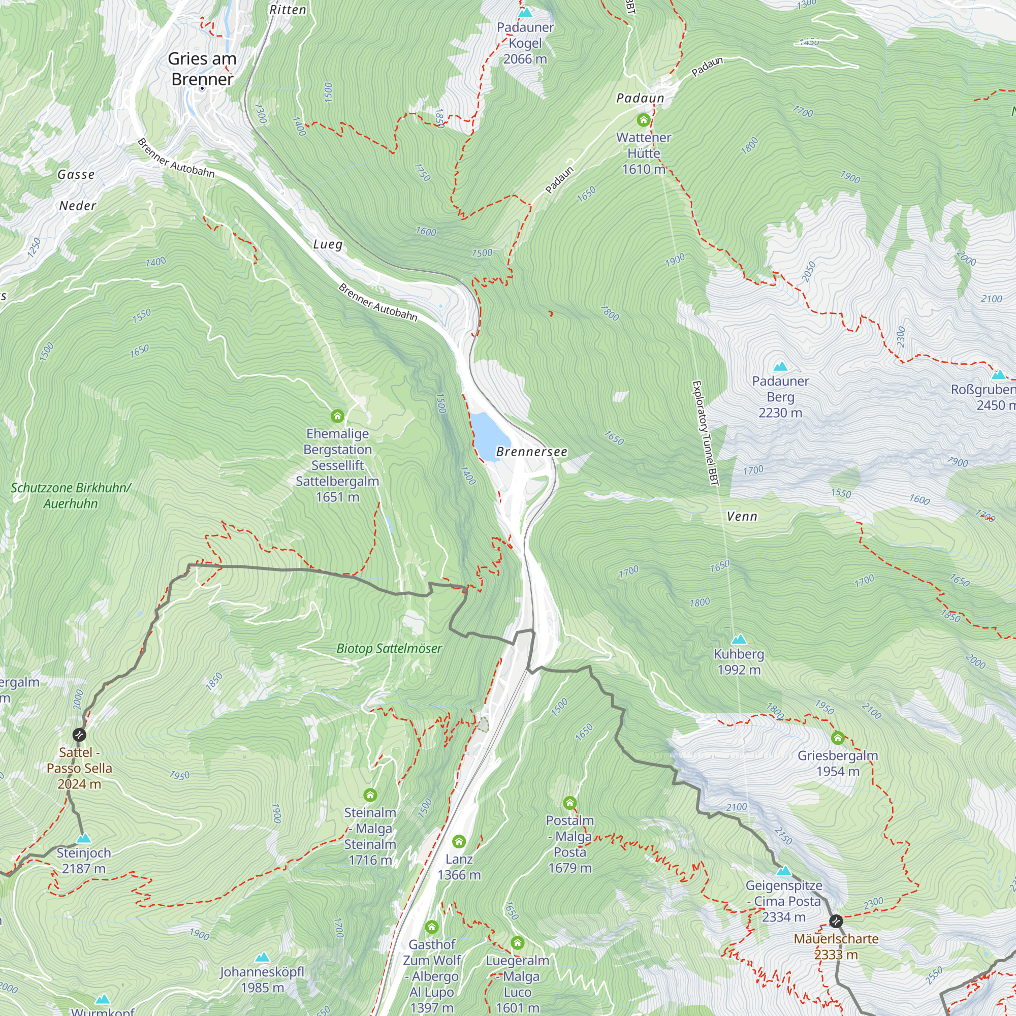 Raststation Brennersee map