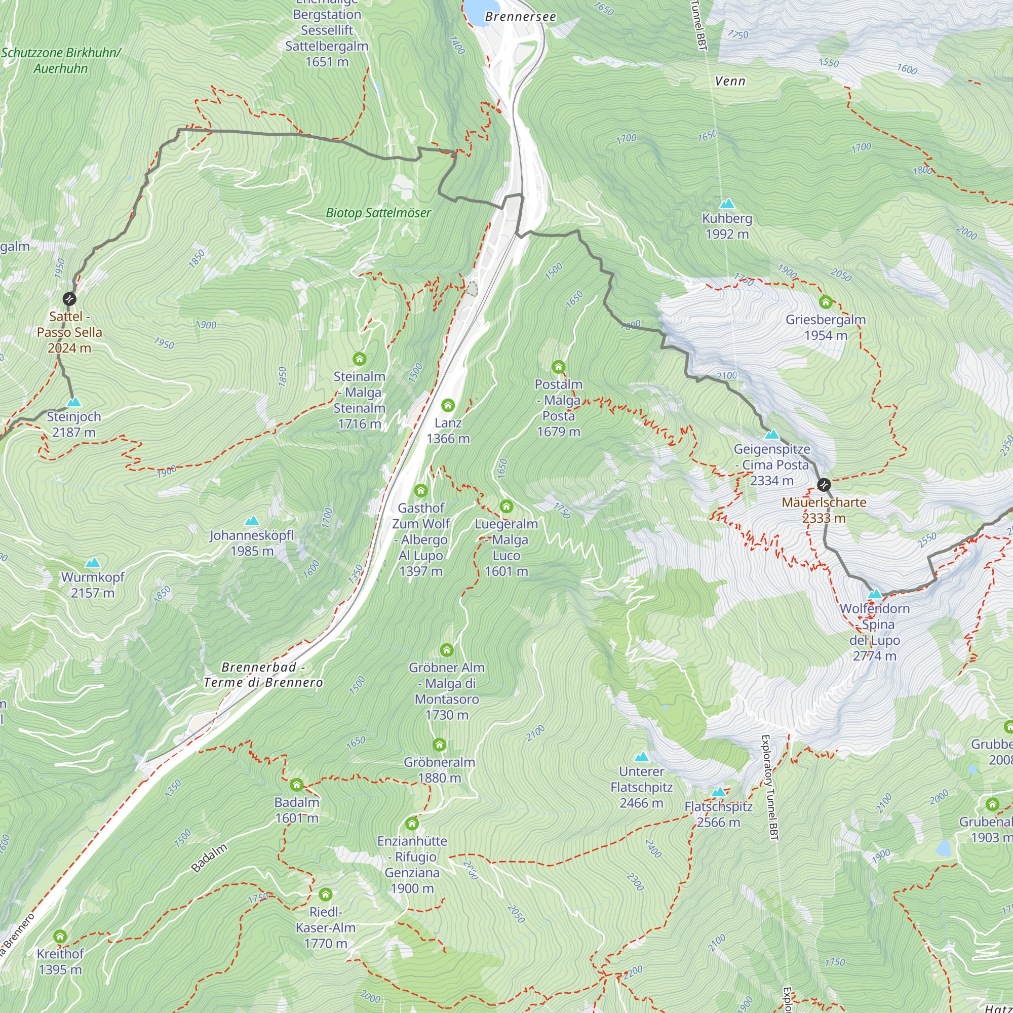 Luegeralm - Malga Luco map