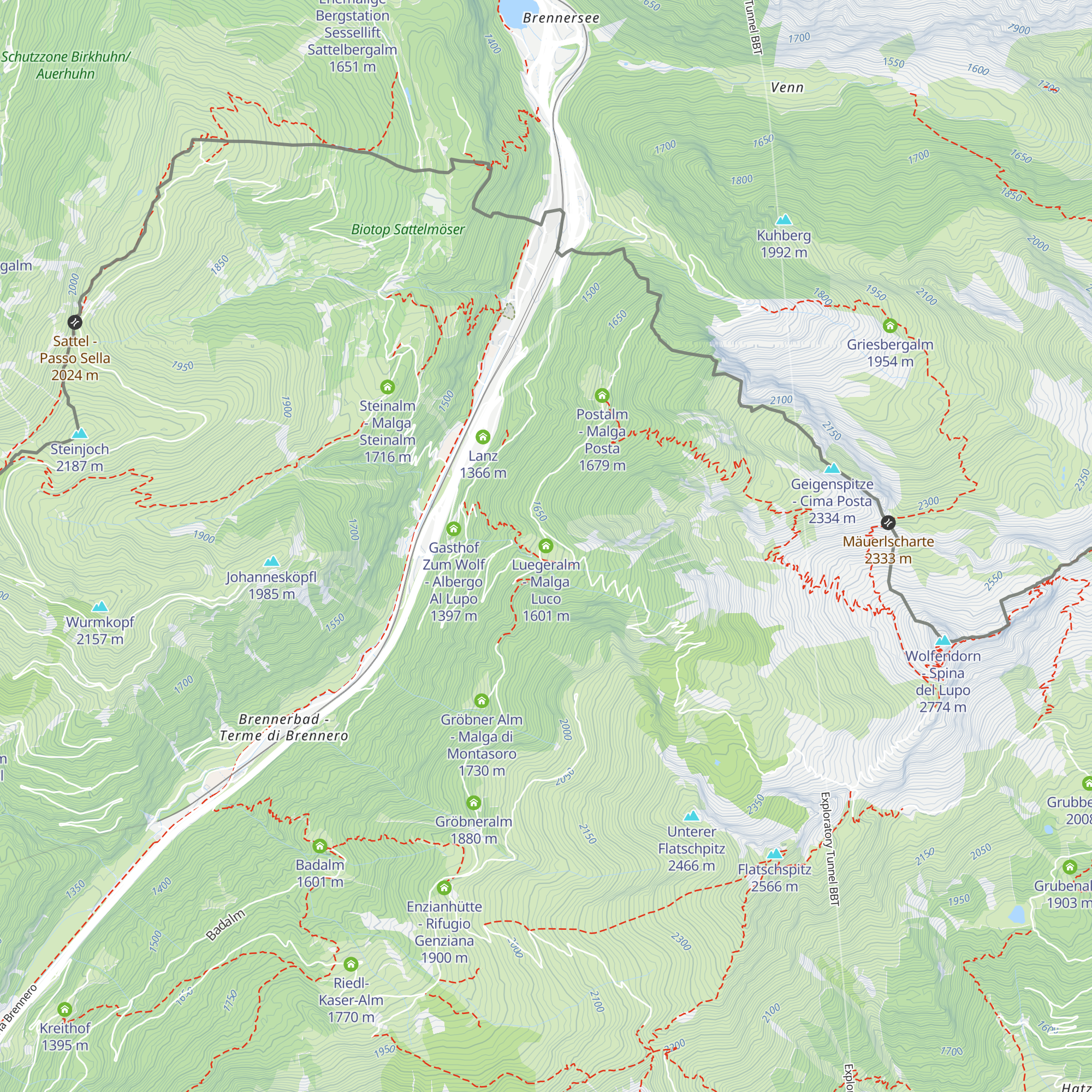 Luegeralm - Malga Luco map