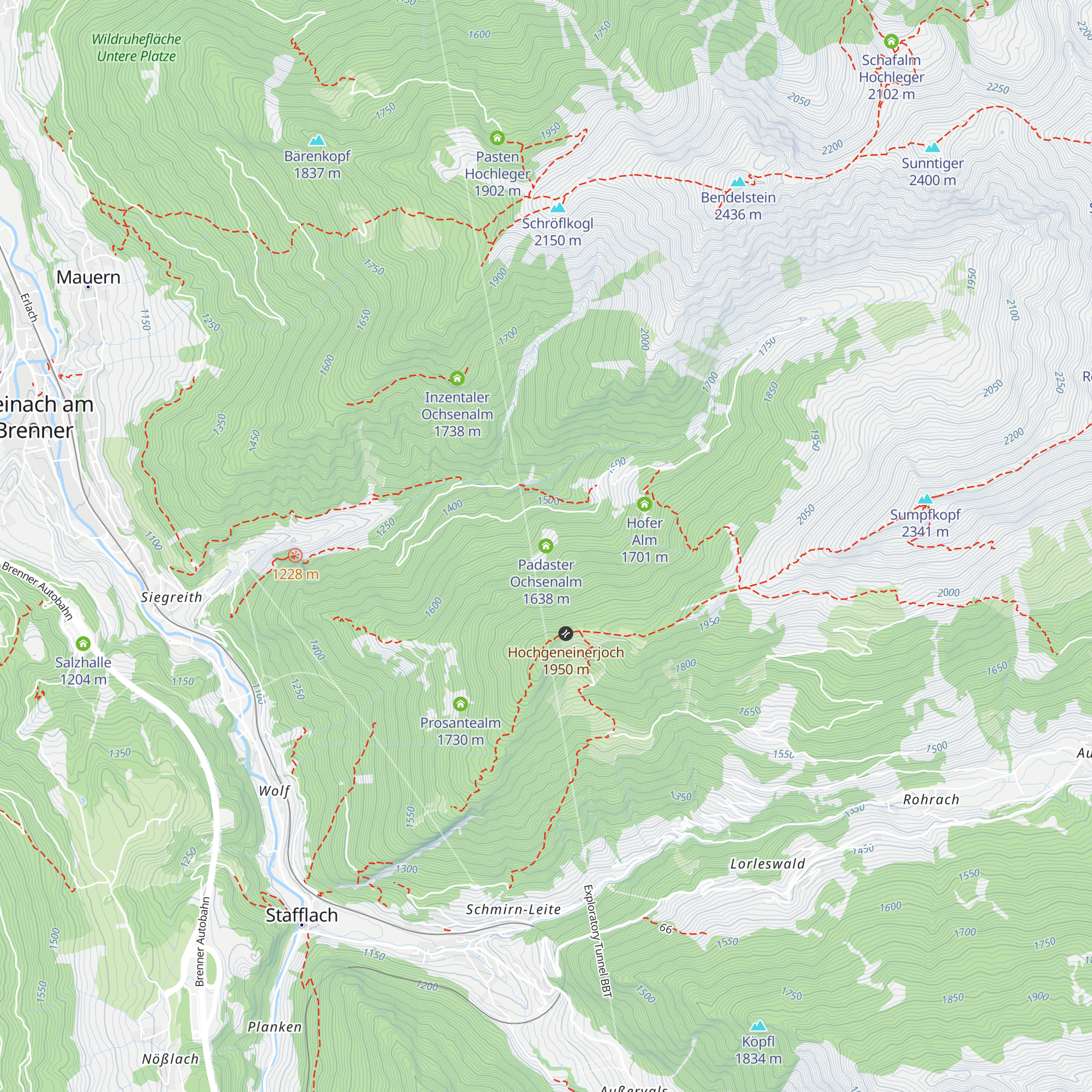 Padaster Ochsenalm map