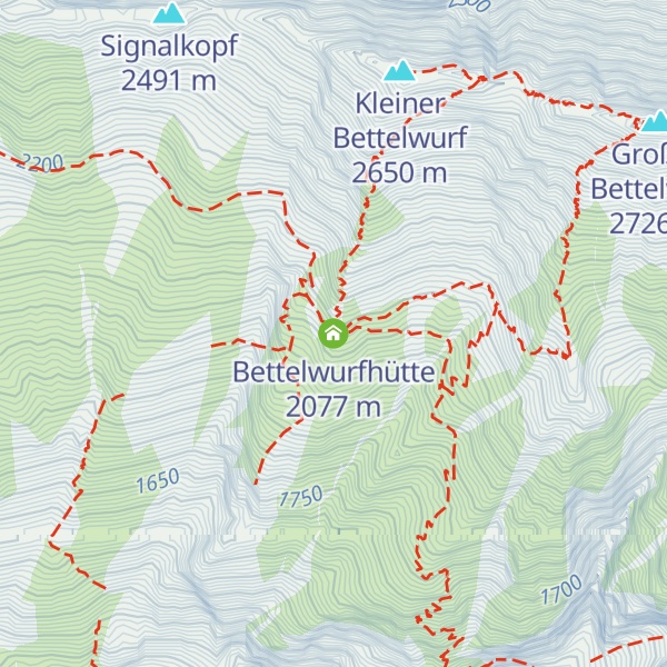 Map of Bettelwurfhütte