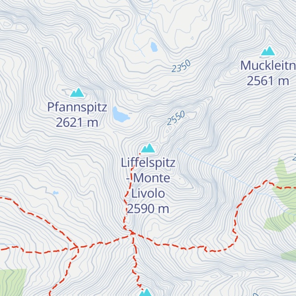 Map of Liffelspitz - Monte Livolo