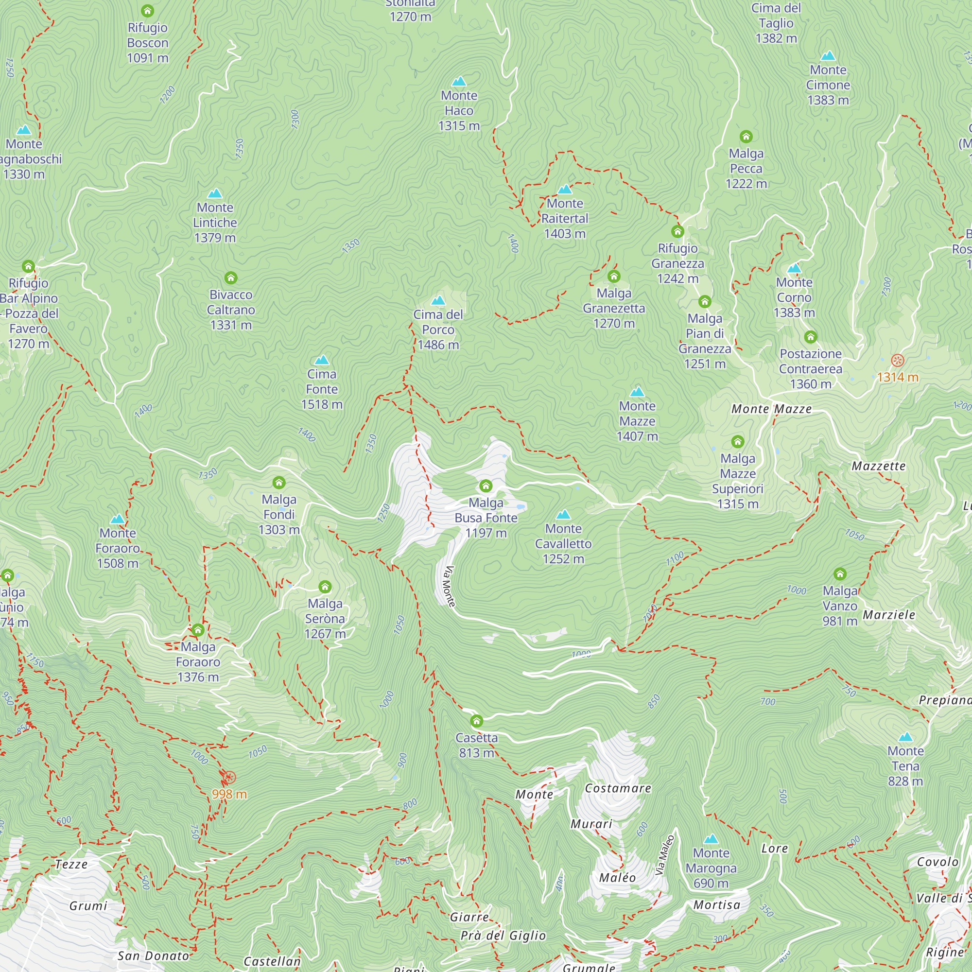 Malga Busa Fonte map