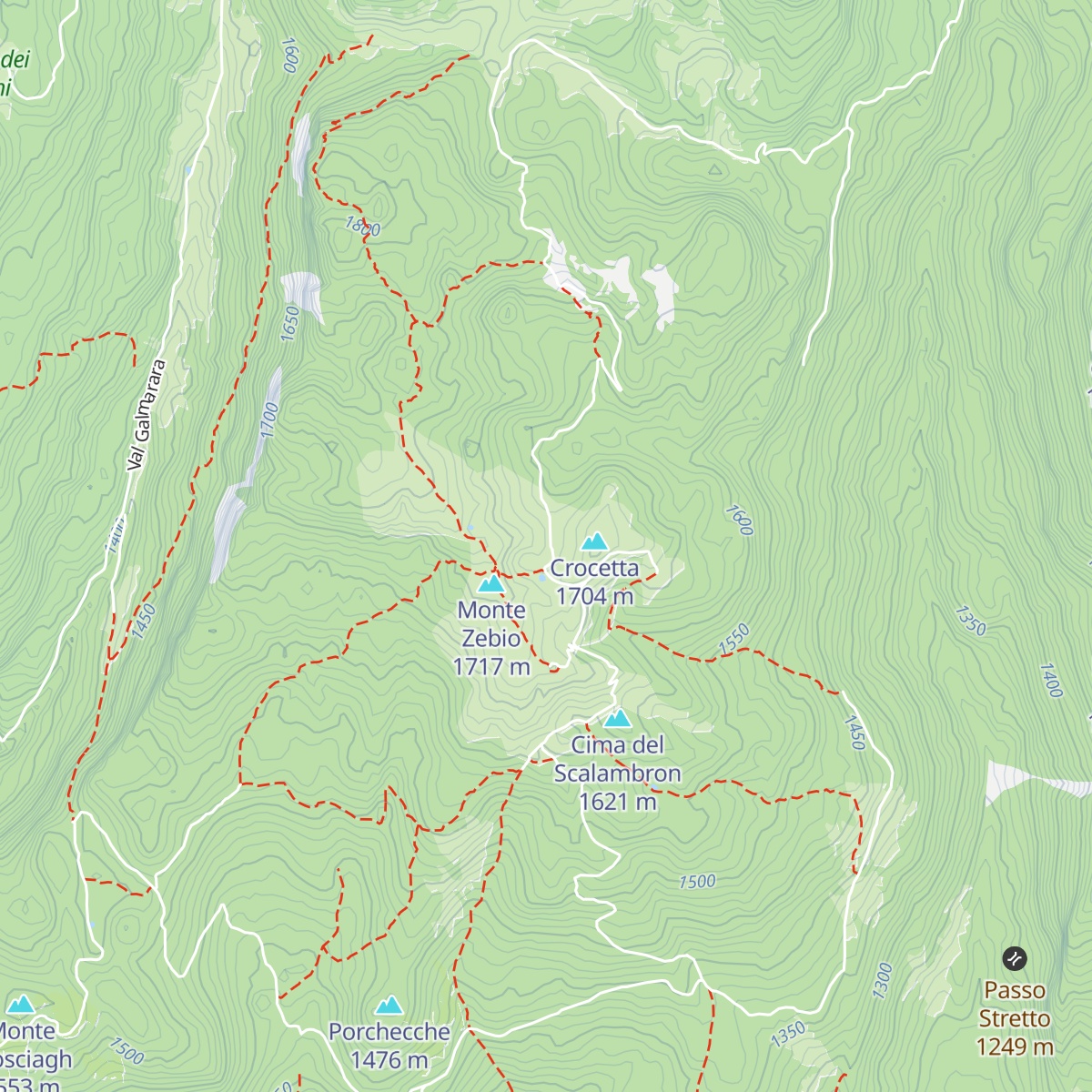 Malga Zebio map