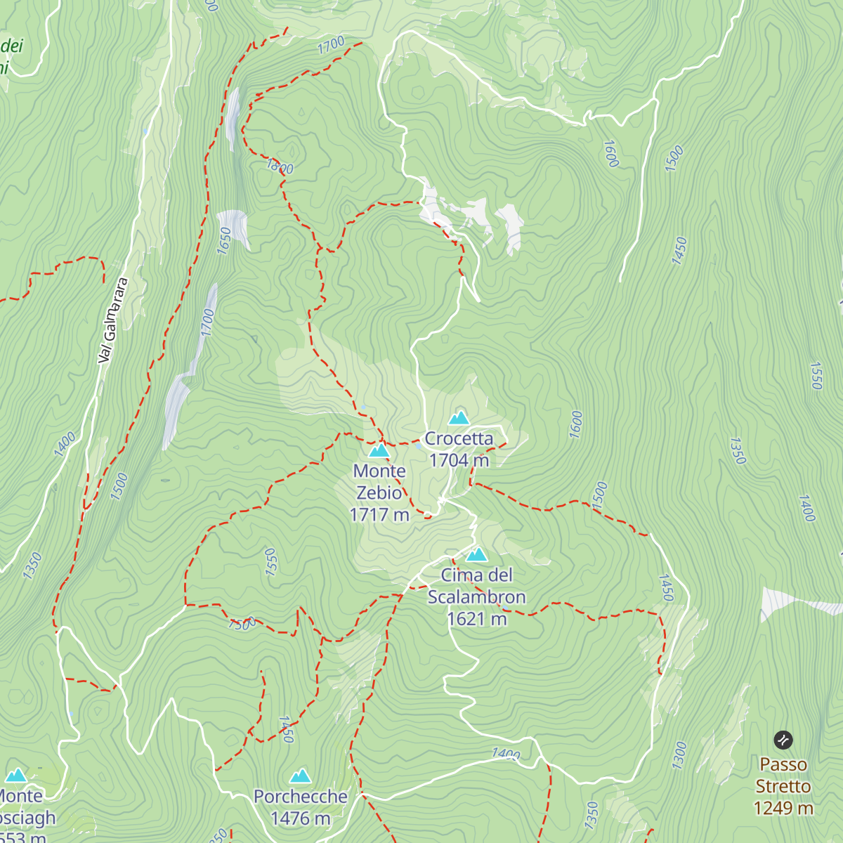Malga Zebio map