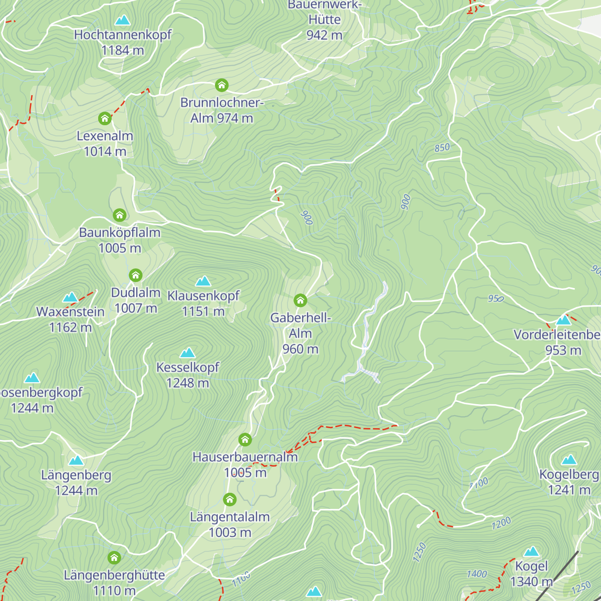Gaberhell-Alm map