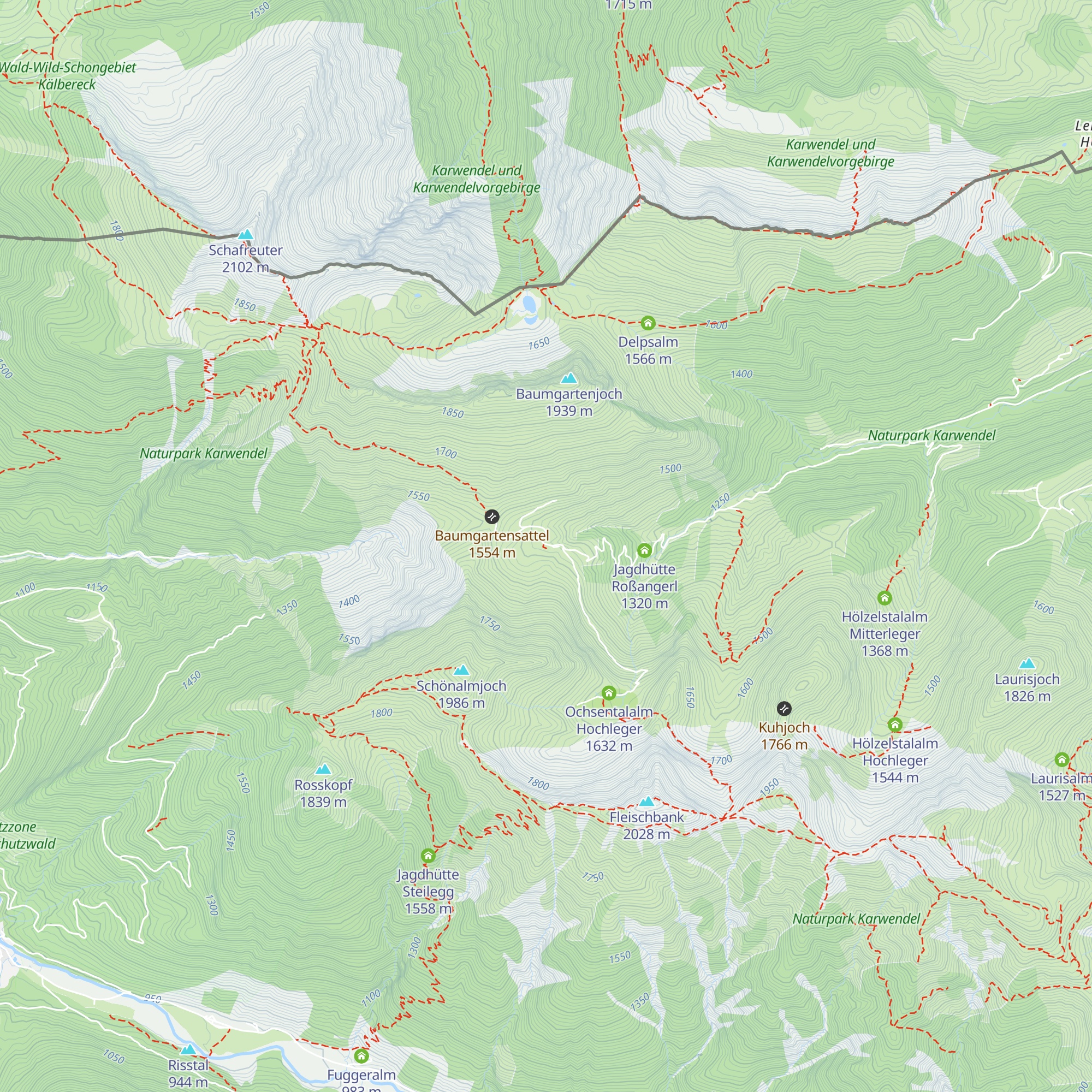 Baumgartenalm Hochleger map