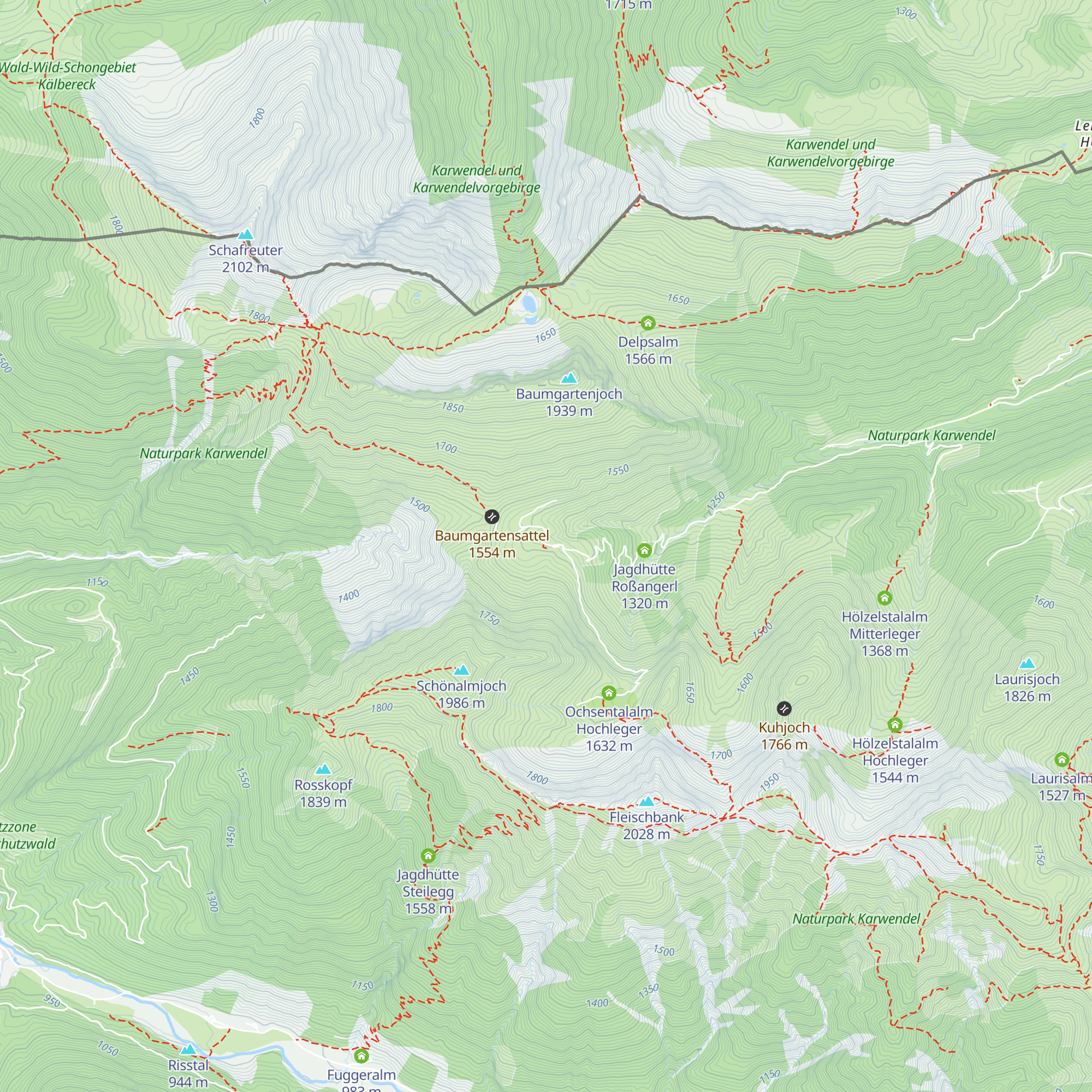 Baumgartenalm Hochleger map
