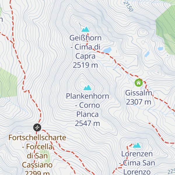 Map of Plankenhorn - Corno Planca