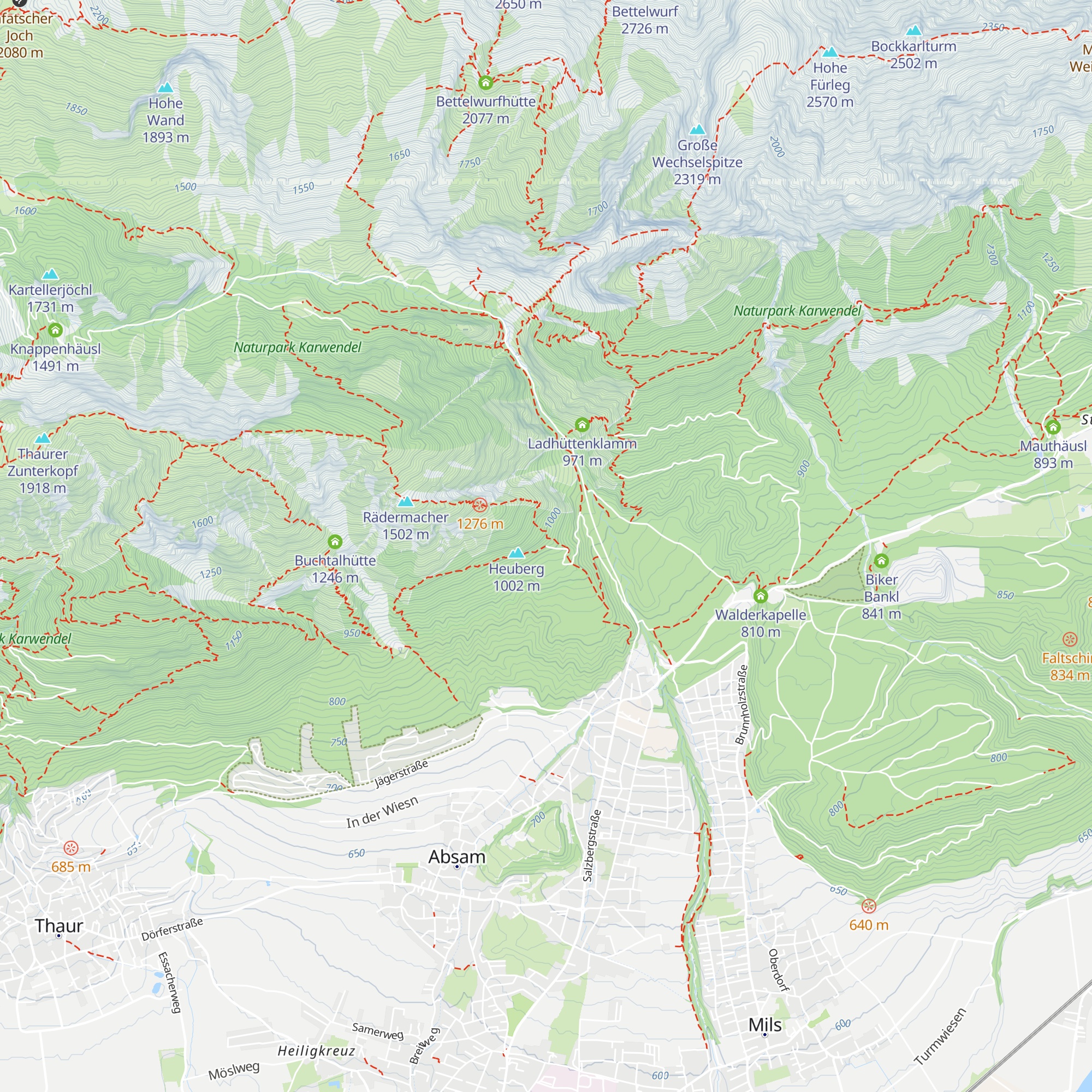 Absamer Rodelhütte map