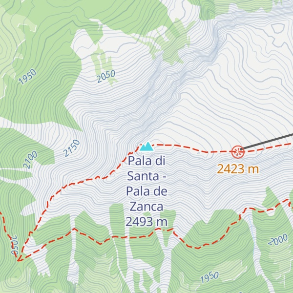 Map of Pala di Santa - Pala de Zanca