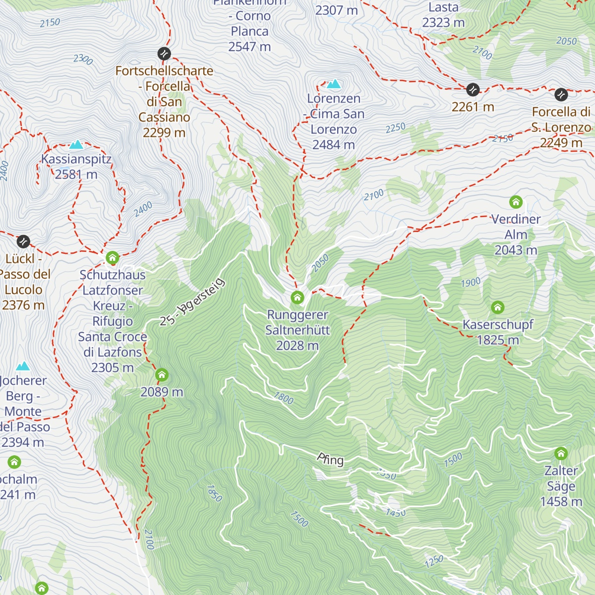 Runggerer Saltnerhütt map