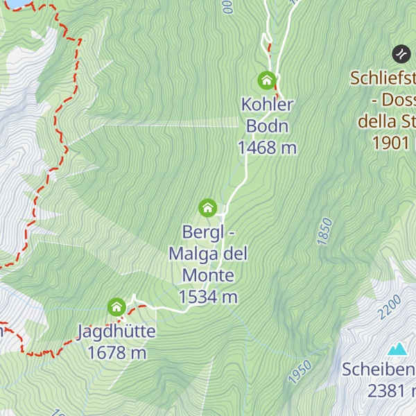 Map of Bergl - Malga del Monte