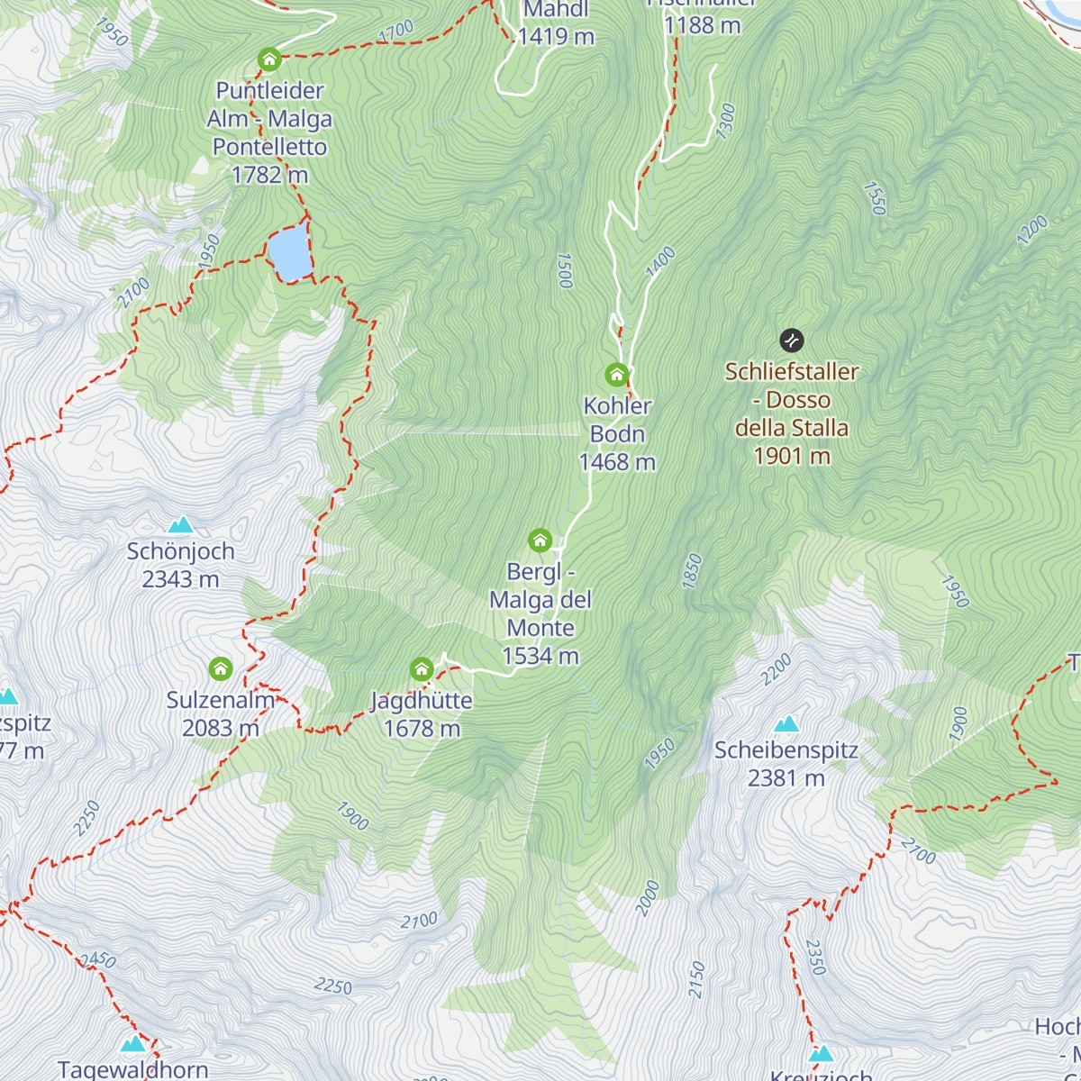 Bergl - Malga del Monte map