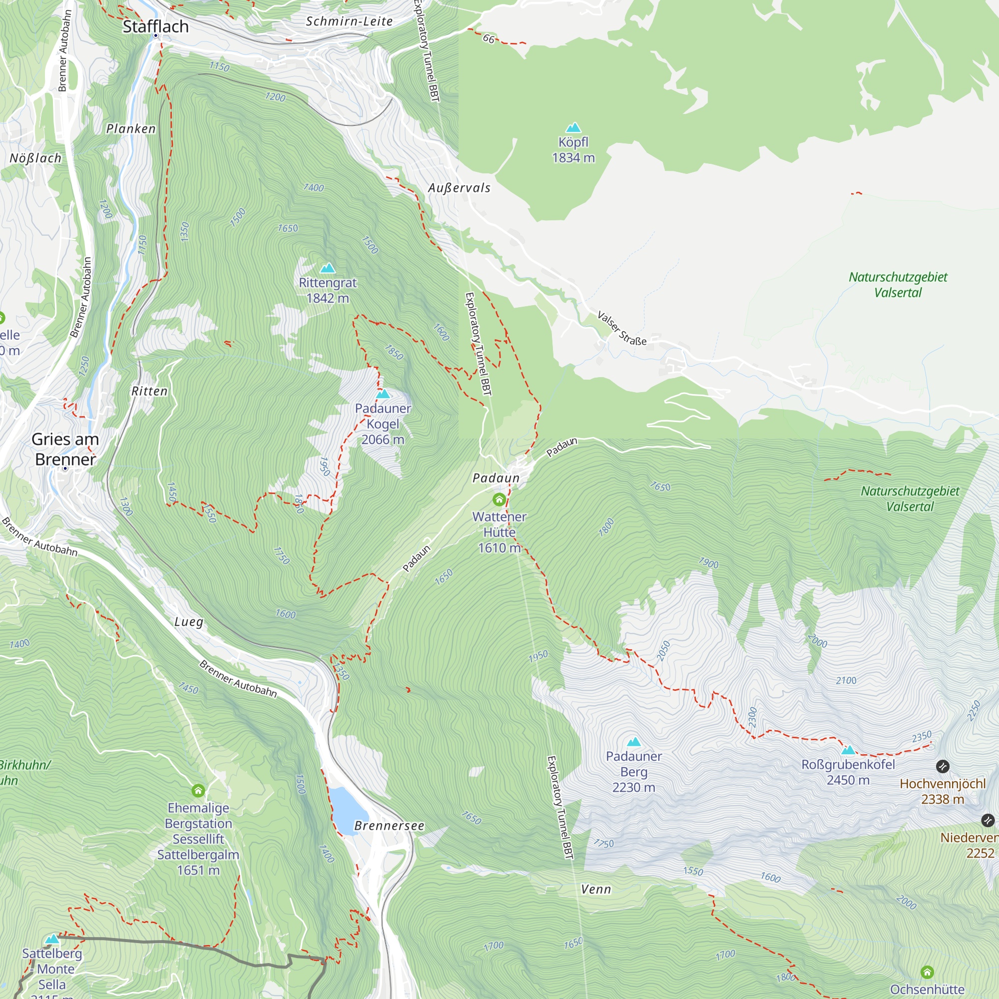 Wattener Hütte map