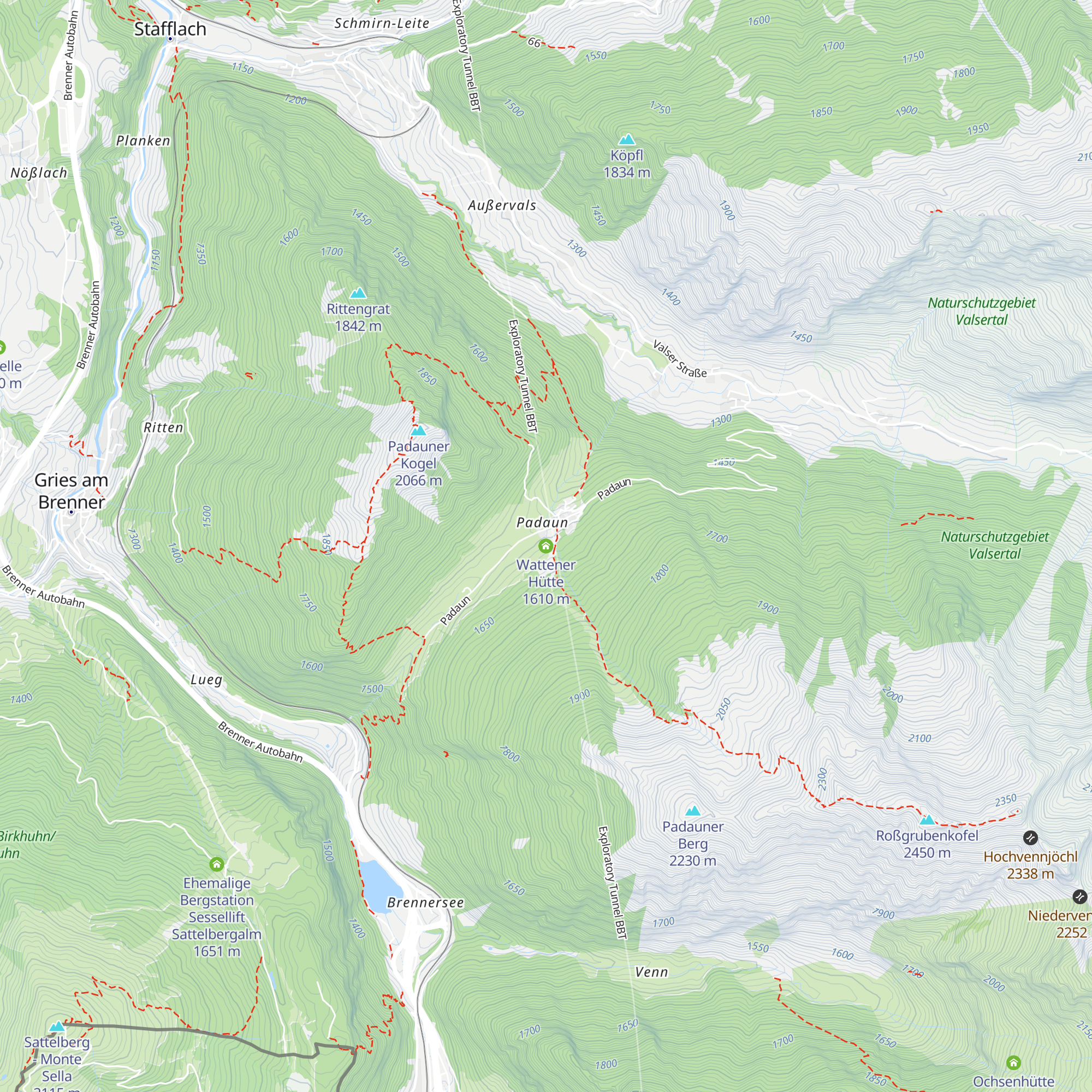 Wattener Hütte map