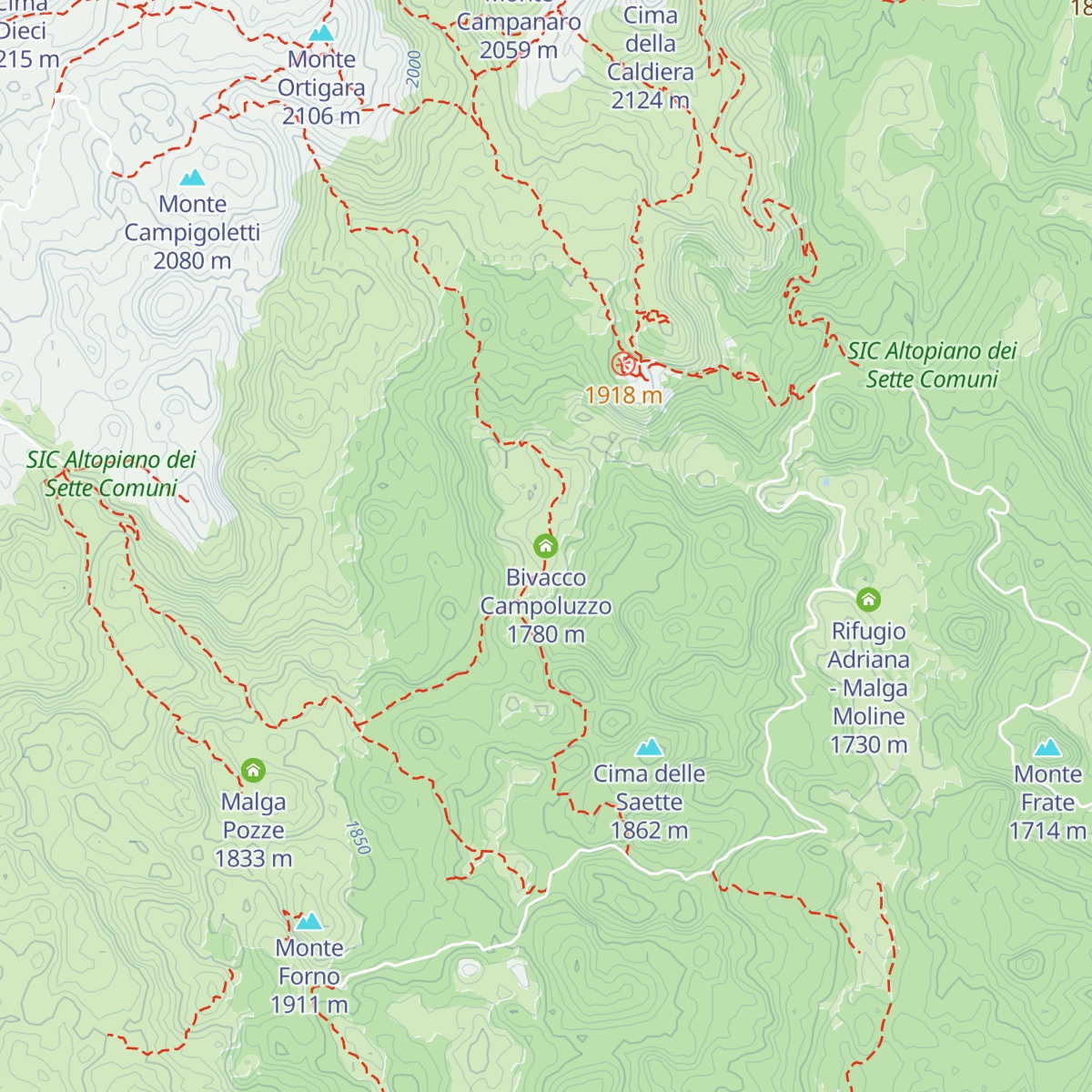 Bivacco Campoluzzo map