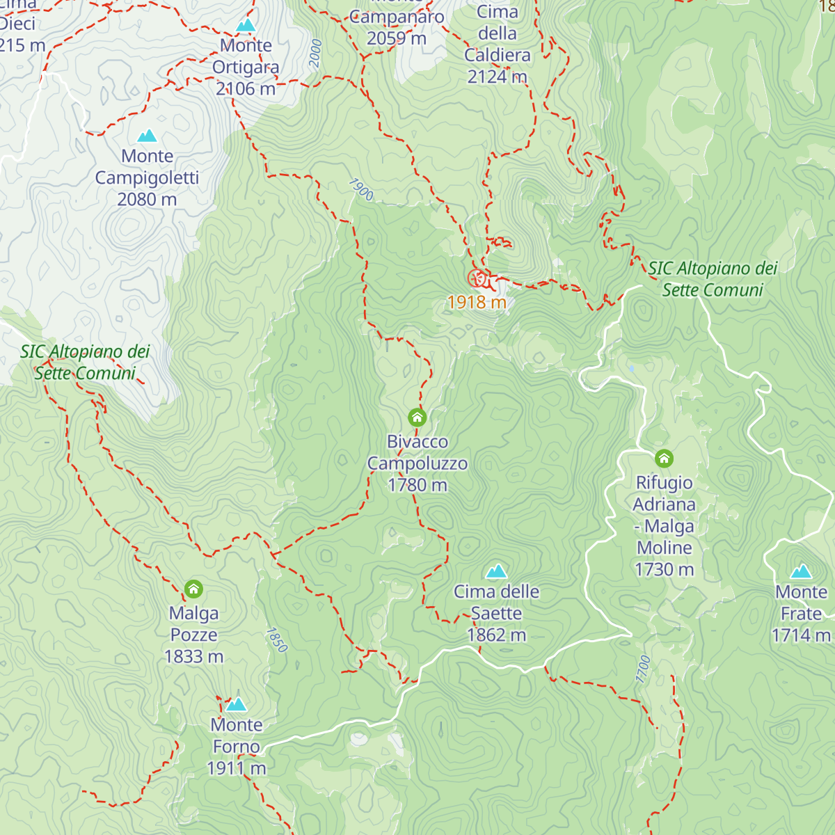 Bivacco Campoluzzo map