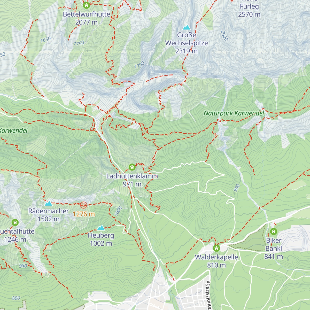 Halltaler Hütte map