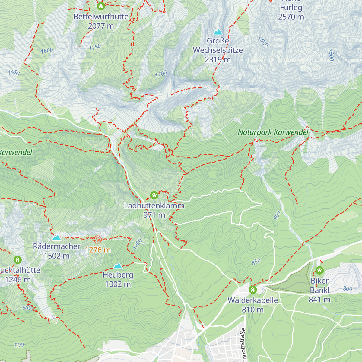 Halltaler Hütte map