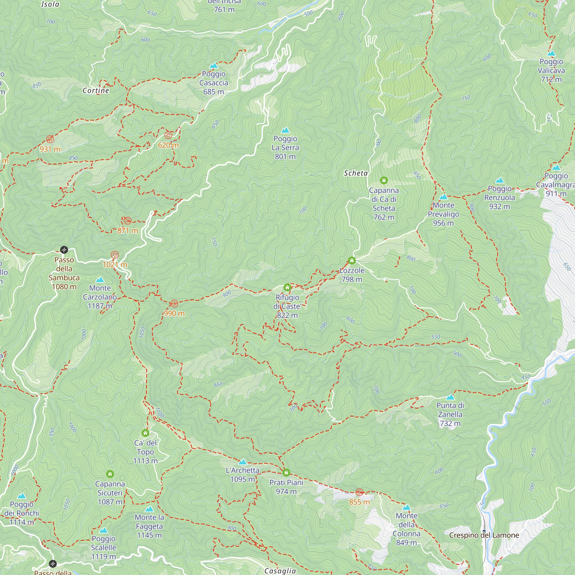Rifugio di Caste' map