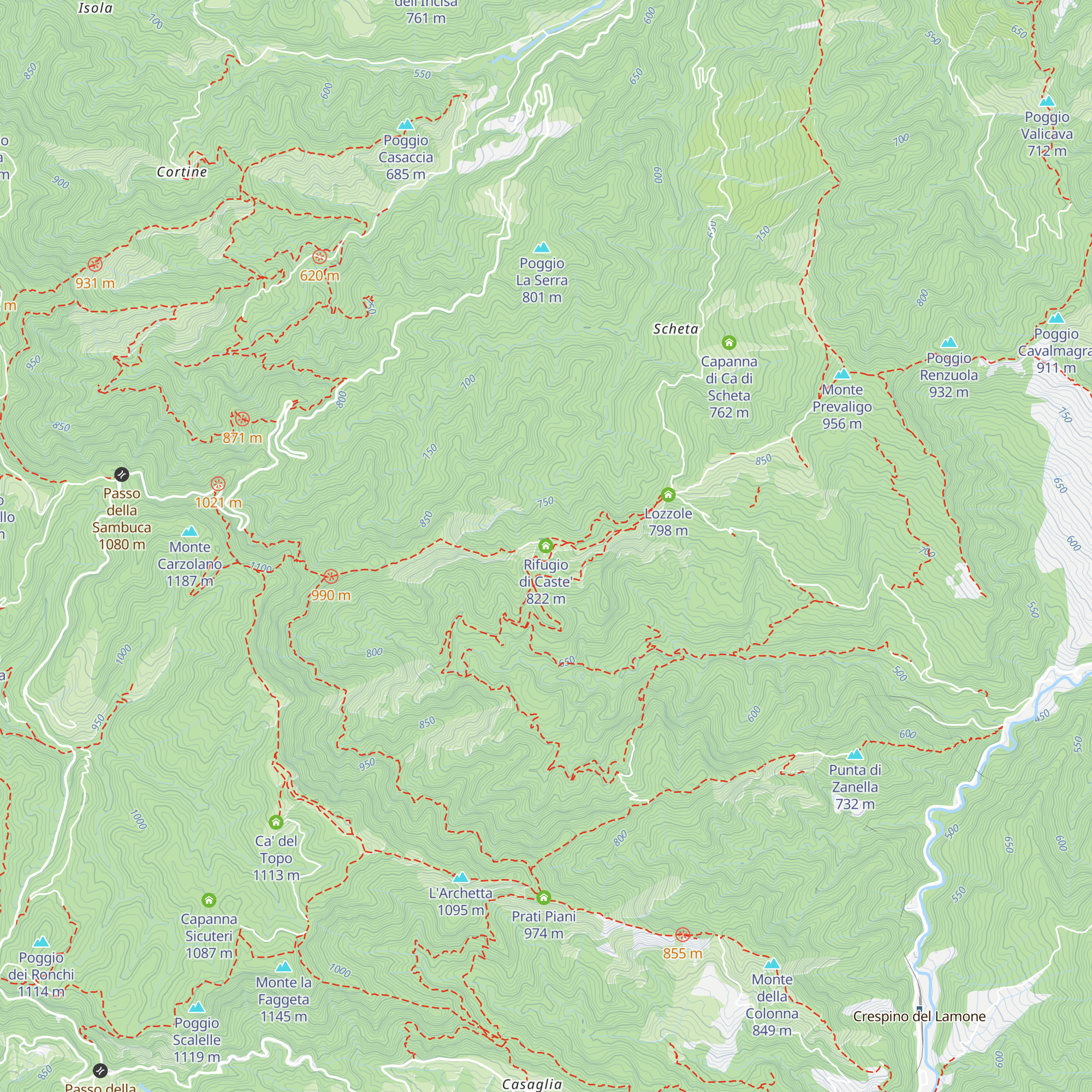 Rifugio di Caste' map