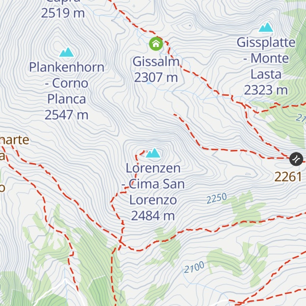 Map of Lorenzen - Cima San Lorenzo