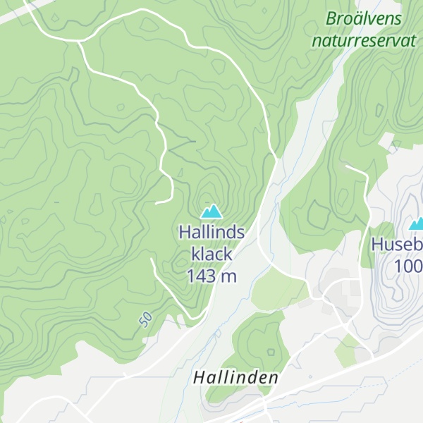 Map of Hallinds klack