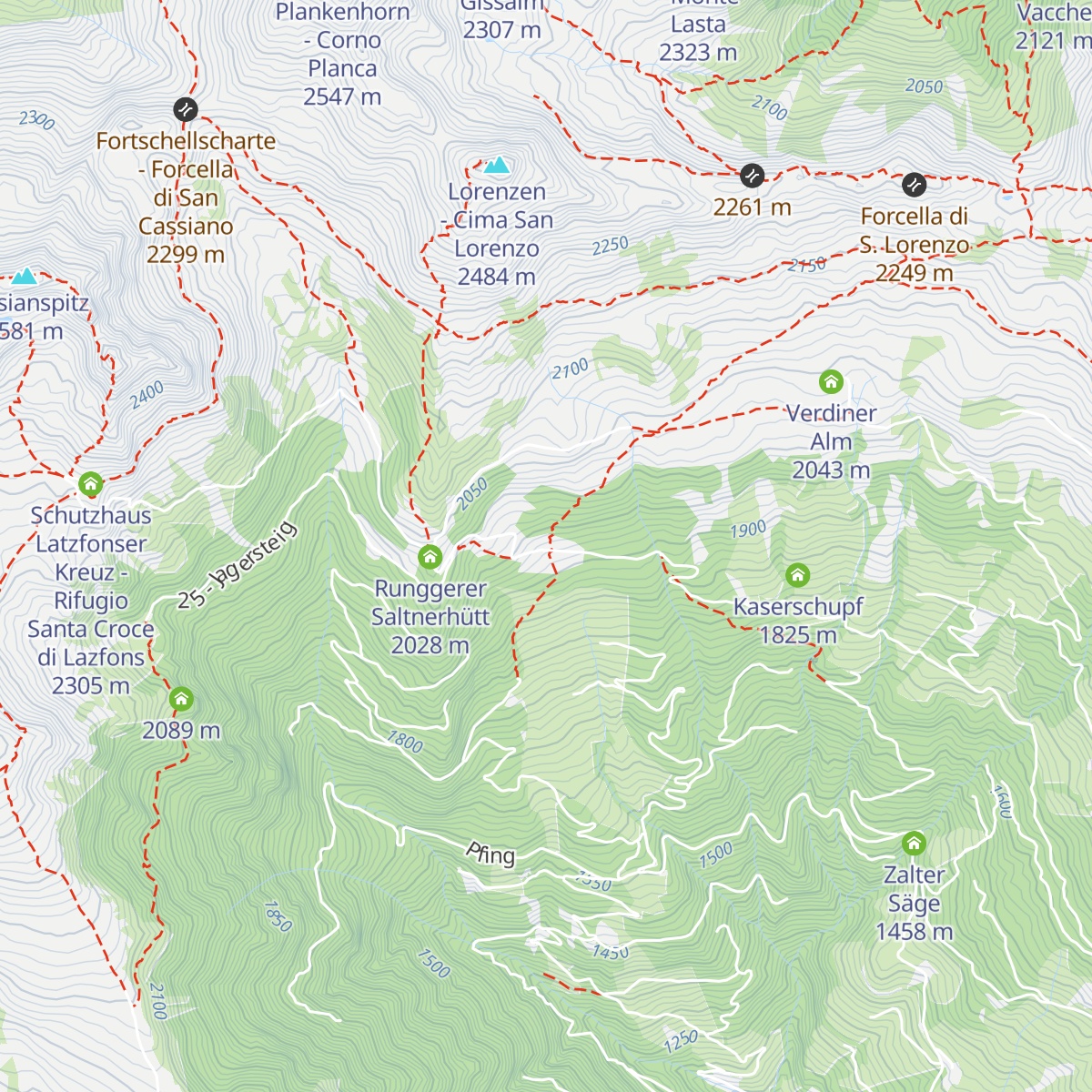 Klausner Hütte - Rifugio Chiusa al Campaccio map