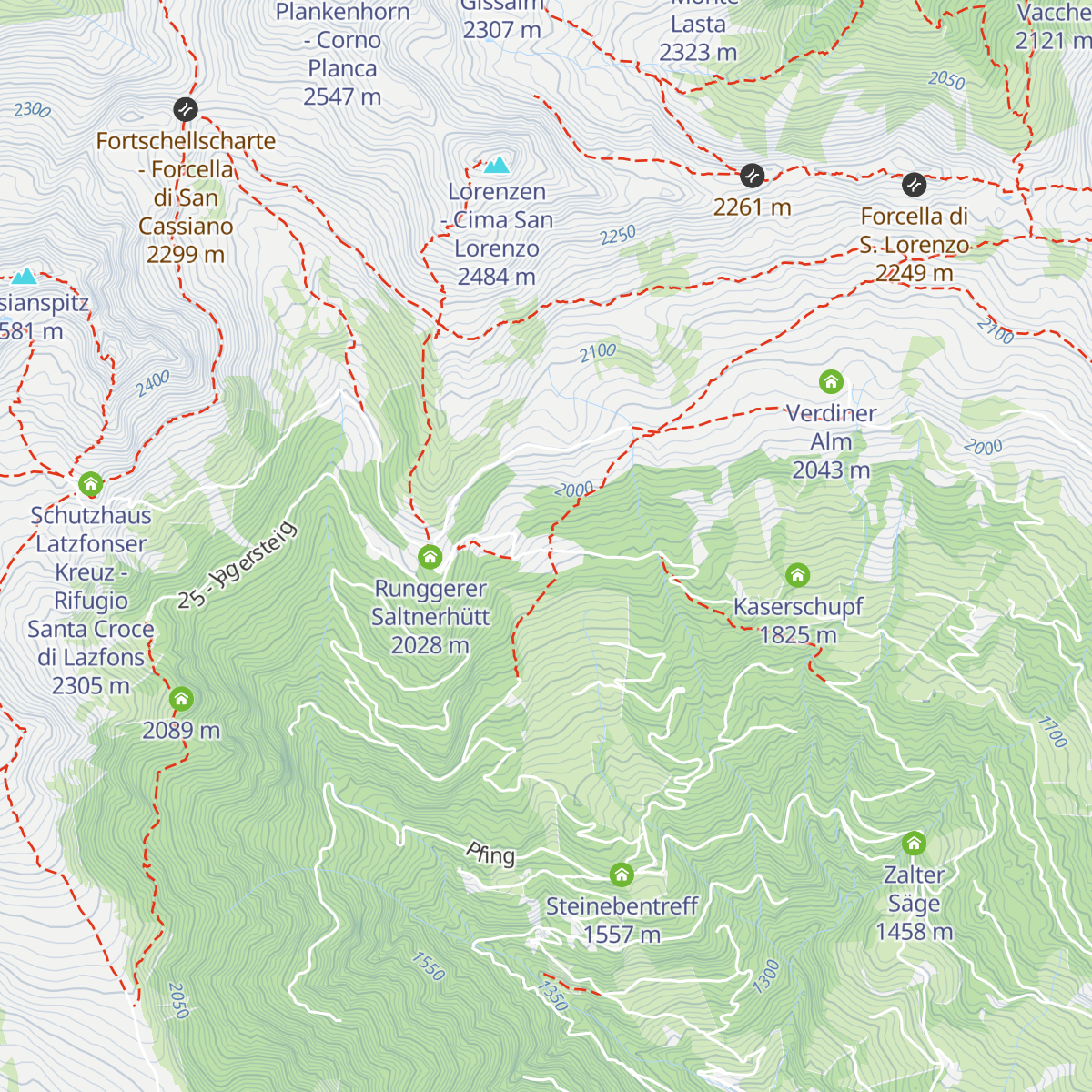 Klausner Hütte - Rifugio Chiusa al Campaccio map